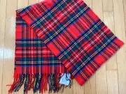 Softer Than Cashmere Scarf D&Y Red Plaid Fringe Men's Women's Neck Warmer Wrap