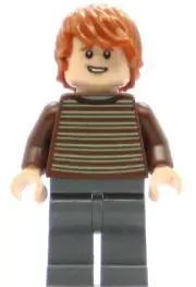 LEGO Harry Potter Minifigure Ron Weasley - Brown Striped Sweater (Genuine)