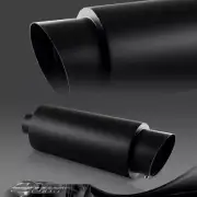 4" Fire Ball Tip 2.5" Inlet Black Stainless Racing Weld Exhaust Muffler+Silencer