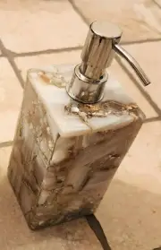 5'' Marvelous Agate Handcrafted Stone Soap Dispenser New Home Housewarming Gifts
