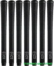 The Grip Master Perforated Leather Golf Grips Midsize Black .600" Set of 7 Pcs