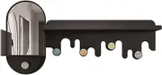 Coat Rack Wall Mount Coat Rack Shelf Wall Mounted with Mirror, Entryway Coat Hanger with 5 Hooks, Wall Floating Shelf with Hat Rack, for Kitchen, Bedroom, Bathroom Wall Coat Hooks