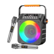 Karaoke Machine with 2 Wireless Microphones, Portable PA System for Adults Ki...