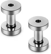 [Lcolyoli] Screw Fit Ear Gauges Kit G23 Titanium Tunnel Expander Earrings Earlobe Plugs Body Piercing Jewelry Set for Women Men 8G 6G 4G 2G 0G 00G