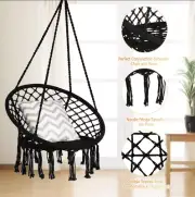 Hammock Chair Swing Bed Macrame Cotton Relax Indoor Outdoor Hanging Garden
