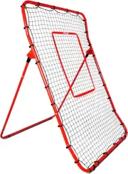 Pitch Back Baseball/Softball Rebounder, 6X4Ft Baseball Rebounder Net with Strike