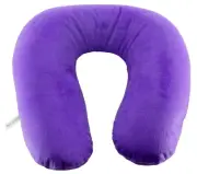 Neck Travel Pillow Velour Fleece Cover Micro-Bead Filled Large U-Shape