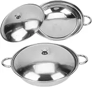 Gatuida 2pcs Stainless Steel Cooking Pot Multi Purpose Hot Pot for Seafood Spicy Dishes Easy Clean Non Stick Kitchen Cookware Heat Resistant Kitchen Tool