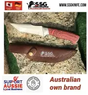 custom D2 Full Tang Tanto Hunting Knife With Real Art Wood Bowie 11”