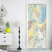 Door Stickers Door Stickers Creative Ink Painting Art Waterproof 3D Mural for Living Room Bedroom Door Decor PVC Self-Adhesive Decal(95x215cm)
