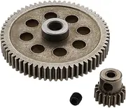 1 Set RC Car Spur Gear Set 64T Main Gear 17T Motor Gear Compatible with Redcat L-ightning EP Drift Compatible with L-ightning EPX PRO 1/10 Scale Truck