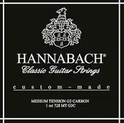 Hannabach 728MTG3C Series 728 Medium Tension Custom Made Carbon Classical Guitar Strings