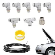 Pneumatic Connector Set - Quick Release 3 Ways Pneumatic Tube | Sealed Fitting Set, Labor-Saving Accessories for Insert and Pull Out Hose