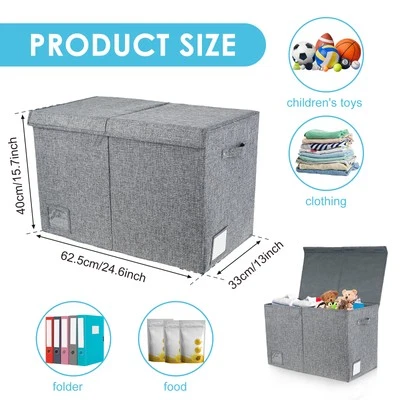 Toy Storage Box 80 L Foldable Toy Storage Chest Bin with Lid Large befry