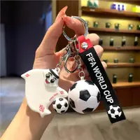 在飛比找ETMall東森購物網優惠-2023新款卡塔爾世界杯吉祥物鑰匙扣掛件足球紀念品公仔掛飾鑰