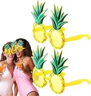Hawaiian Sunglasses,2 Pairs Novelty Sunglasses | Hawaiian Tropical Pineapple Eyewear Parties Favors Booth Props for Pool Beach