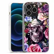 For Apple IPhone 13 Pro Max Mini TPU Case Cover+Glass(Color Skull/Roses )