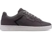 K-Swiss Mens Clean Court Leather Suede Sneakers in Charcoal/Black/White