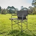 Director's Chair with Side Table Foldable - Black