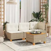 Garden Table Outdoor Table Picnic Dining Table Poly Rattan Acacia Wood vidaXL