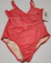 Miraclesuit Size 16 Horizon One PIECE SWIMSUIT Papaya Orange Slimming