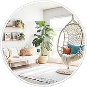 Fabuday White Round Mirror 30 Inch - Large Circle Mirror for Bathroom, Living Room, Hallway, Entryway, Matte Aluminum Frame Circular Mirrors for Wall Decor