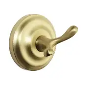 Designers Impressions Royal Series Brushed Brass Double Robe Hook: MBA7729