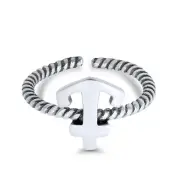 10mm Anchor Band 925 Sterling Silver Toe Ring Thin Adjustable Toe Ring