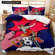 v1749 Bed Sheets Skateboard Duvet Cover Set Skateboard Player Hip Hop Bedding Set Teens Street Hobby Sport Hippie King Size Polyester Quilt Cover 3-Pi