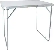 Harbour Housewares Folding Table - 80cm x 60cm - White - Small Metal Trestle Tables Foldable Portable Side Table for Indoor, Outdoor, Garden, BBQ, Pinic, Dining, Camping