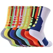 1 Pair Men's merino wool socks Hiking Socks Sports Socks Breathable Anti Blister Sweat-Wicking cushioned Outdoor mid crew Patchwork Merino Wool Black White Yel