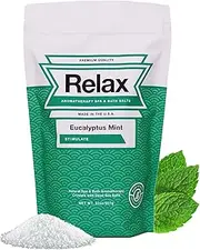 Eucalyptus Mint Aromatherapy Bath Salts -17 Oz- Natural Minerals for Soaking Aches, Pains & Stress Relief for Spa, Bath