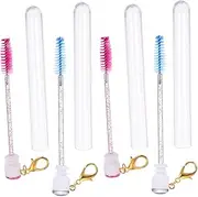 Beatifufu Elegant 4 Pack Eyelash Keychain Brush Makeup Supplies for Lash Brow Easy to Carry