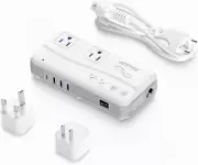 220V to 110V Voltage Converter - Compact Travel Adapter with PD 35W Charging