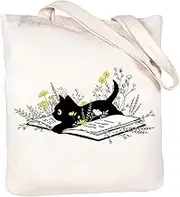 Canvas Tote Bag For Women Funny Aesthetic Tote Bags Mushroom Moon Vintage Tote Bag Shopping Bags Beach Bag Book Totes