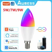 Tuya Wifi Smart Light Bulb E14 Candle Lamp RGB+CW+WW 5W/7W/9W Alexa Google