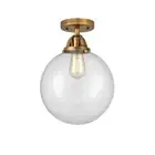Innovations Beacon 1 Light 10" Semi-Flush, BB/Clear - 288-1C-BB-G202-10