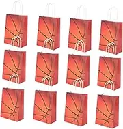 LIFKOME 12pcs Basketball present Pouches Paper Candy Bags for Treats for Sports Party Favors Celebrations Festive Packaging for Sweets Snacks