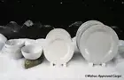 CRATE & BARREL SNOWFLAKE DINNER SET -NWT- GIVE BLAH NOEL MEALS THE COLD SHOULDER