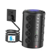 Tower Power Strip Surge Protector with 16 Outlets and 5 USB Ports (2 USB-C),