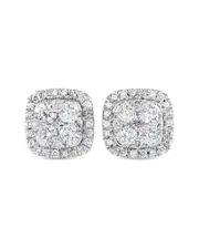 Diamond Select Cuts 14K 1.00 ct. tw. Diamond Cushion Cluster Earrings NoSize NoColor