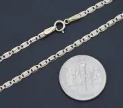 Real 10k Tricolor Solid Gold Valentino Anklet Bracelet 1.4 gr 2.1 mm 10''