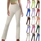 Flare Legging Women High Waisted Bootcut Knit Ribbed Solid Yoga Pants Trousers
