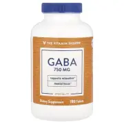 2 X The Vitamin Shoppe, GABA , 750 mg , 180 Tablets