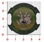 NAVY HSM-40 AIRWOLVES GREEN HOOK & LOOP EMBROIDERED PATCH