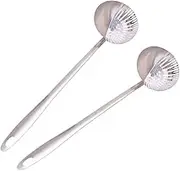 Tablespoons 2 Piece Set Professional Stainless Steel Ladle with Strainer 2 in 1 Tablespoon Hot Pot Spoon Service Ladle 12.2（Silver） Serving Spoon