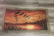 Needlepoint Tapestry Ducks/Sunset Canvas Only 60x110 Cm Gobelin Diamant