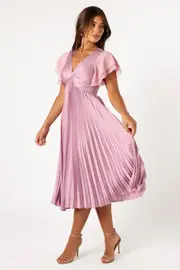 [PUP3] Nova Flutter Sleeve Midi Dress - Dusty Rose XS Dusty Pink