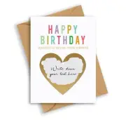 Scratch Off Birthday Card for Surprise Reveal 4.25 x 5.5 (A2 Card)