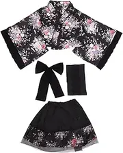 [Holibanna] Women Girl Clothes Japanese Traditional Yukata Girls Sleepwear Black Outfit Black Formal Dresses Lolita Clothes Black Clothes Outfits for Girls Nighties Woman Japanese-style Makeup